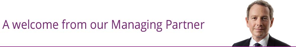 a welcome from our managing partner